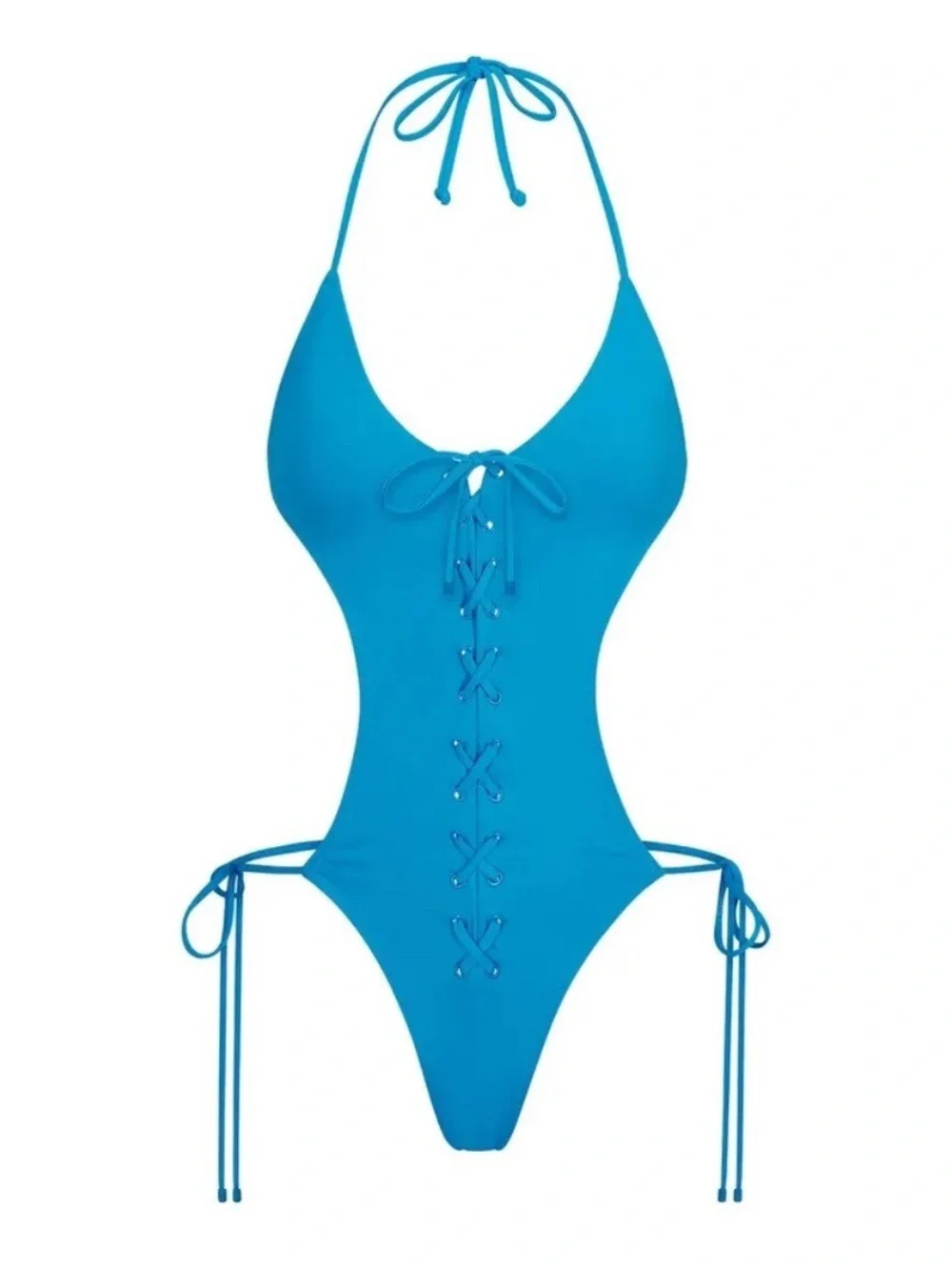 Skims Signature Swim Lace up Monokini Swimsuit NWT